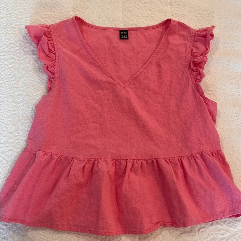 Pink Ruffle Sleeve Top - Picture 2 of 4